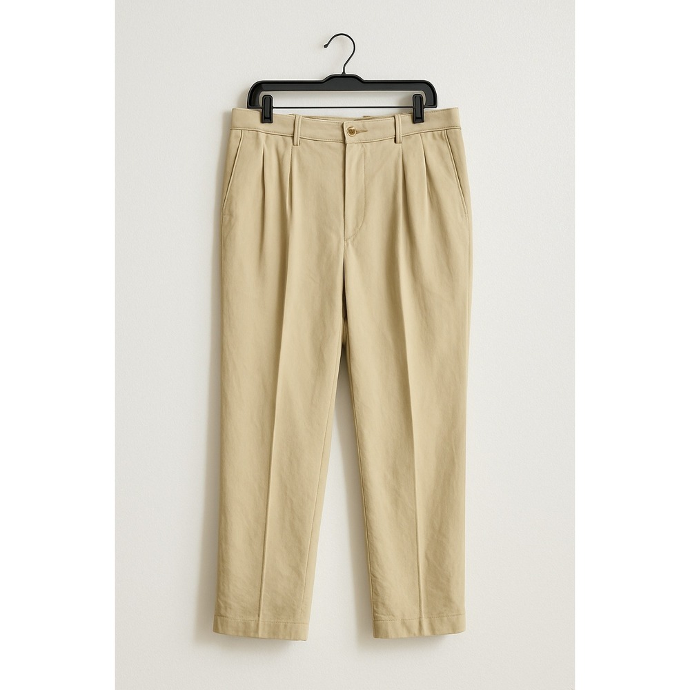 Vtg. Tommy Bahama 100% Silk Pants Beige Mens 36x30 Pleated‎ Relaxed Fit Trousers
